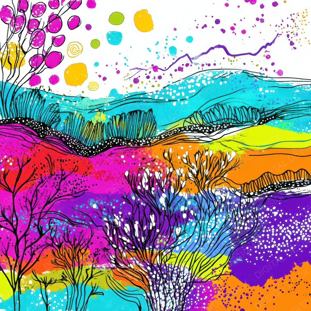 Wild Meadow Sketch Digital Paper Pack (DDD004416)