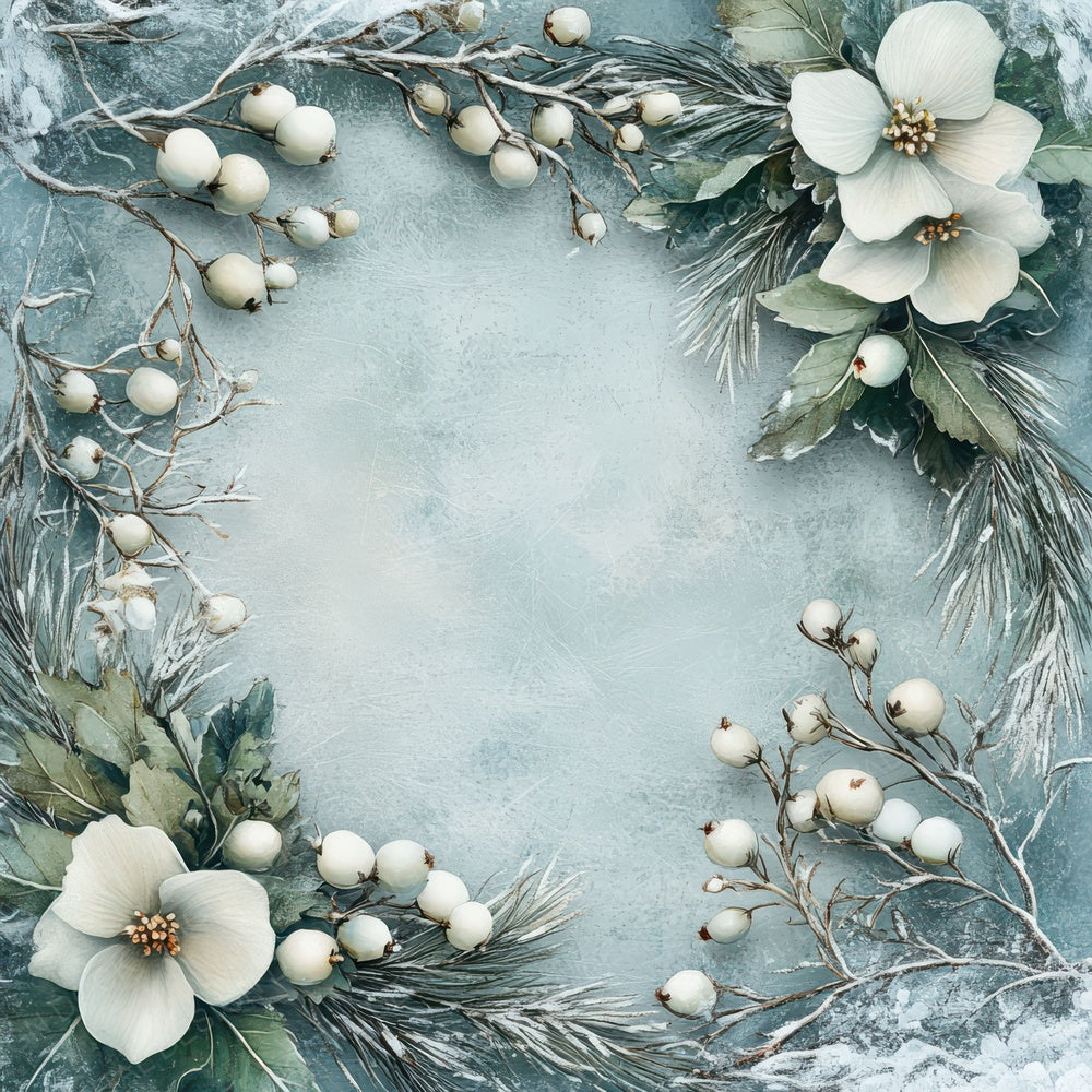 Winter Bloom Edge Digital Paper Pack (DDD004439)