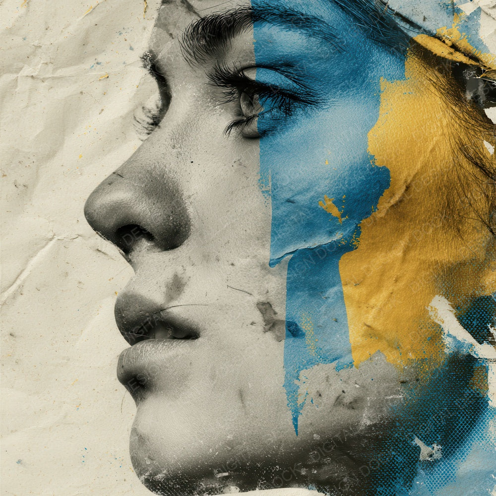 Woman Argentina Face Flag Digital Paper Pack (DDD004447)