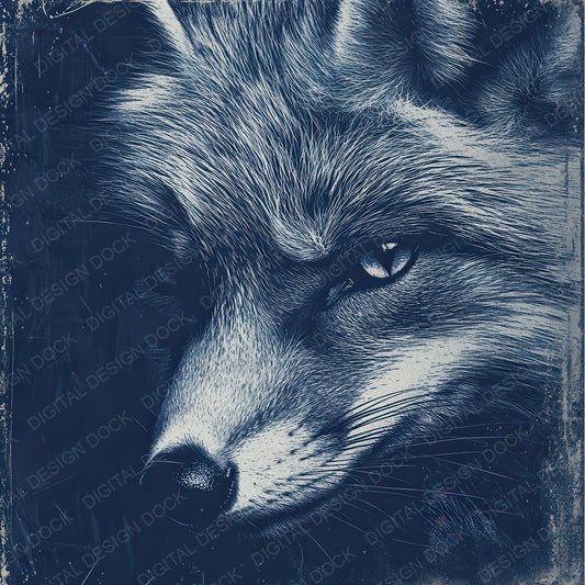 Woodblock Fox Close Digital Paper Pack (DDD004464)