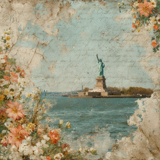 World Charm Statue Liberty Digital Paper Pack (DDD007785)