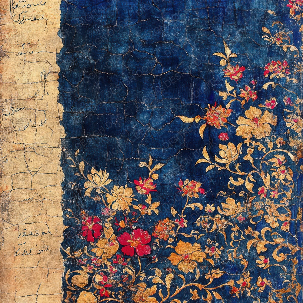Worn Persian Miniature Digital Paper Pack (DDD004476)