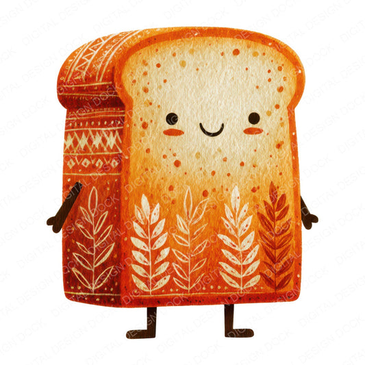 Folk Art Bread Character Clipart Set (DDD008452)