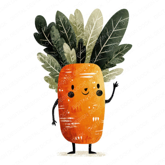 Folk Art Carrot Character Clipart Set (DDD008453)