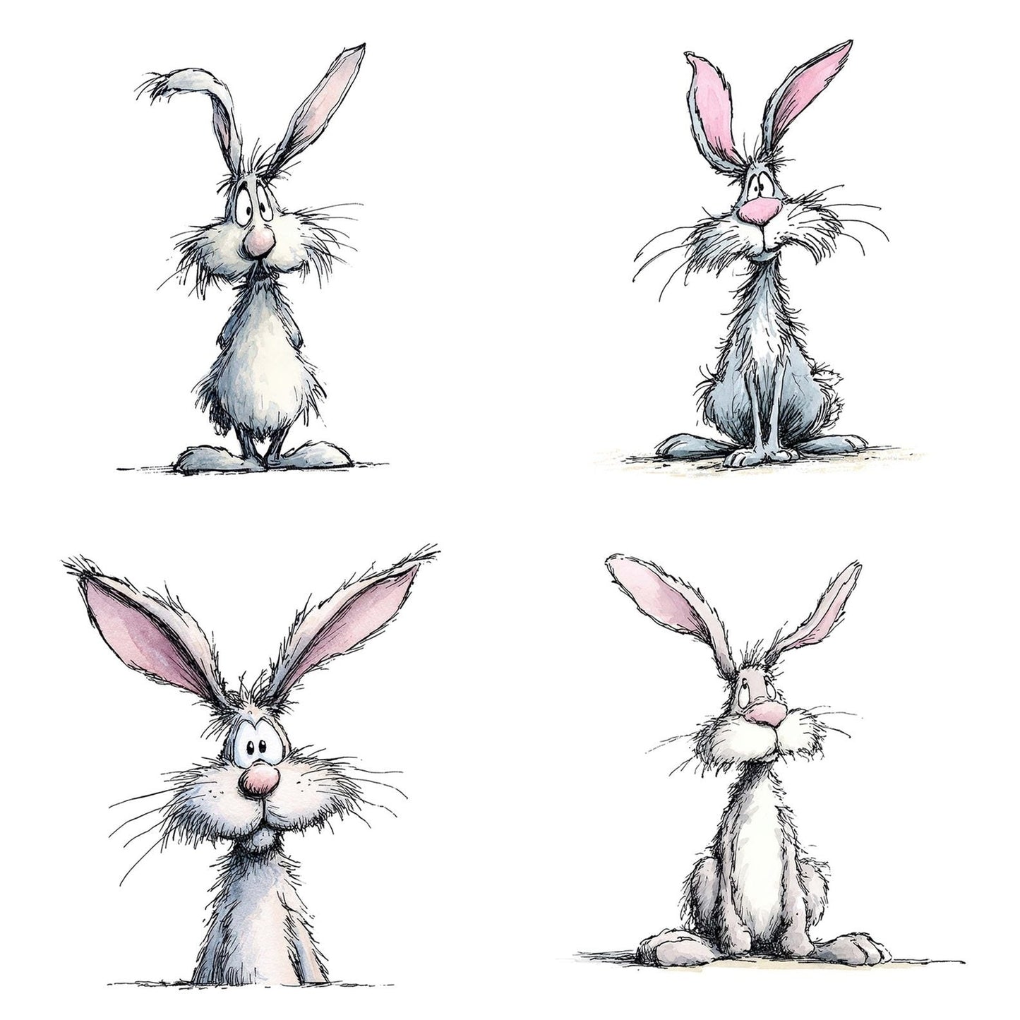 Whimsical Rabbit Storybook Character Clipart Set (DDD007458)