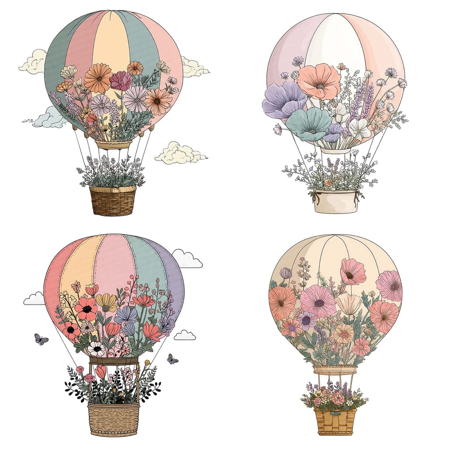 Wildflower Balloon Petals Clipart Set (DDD007470)