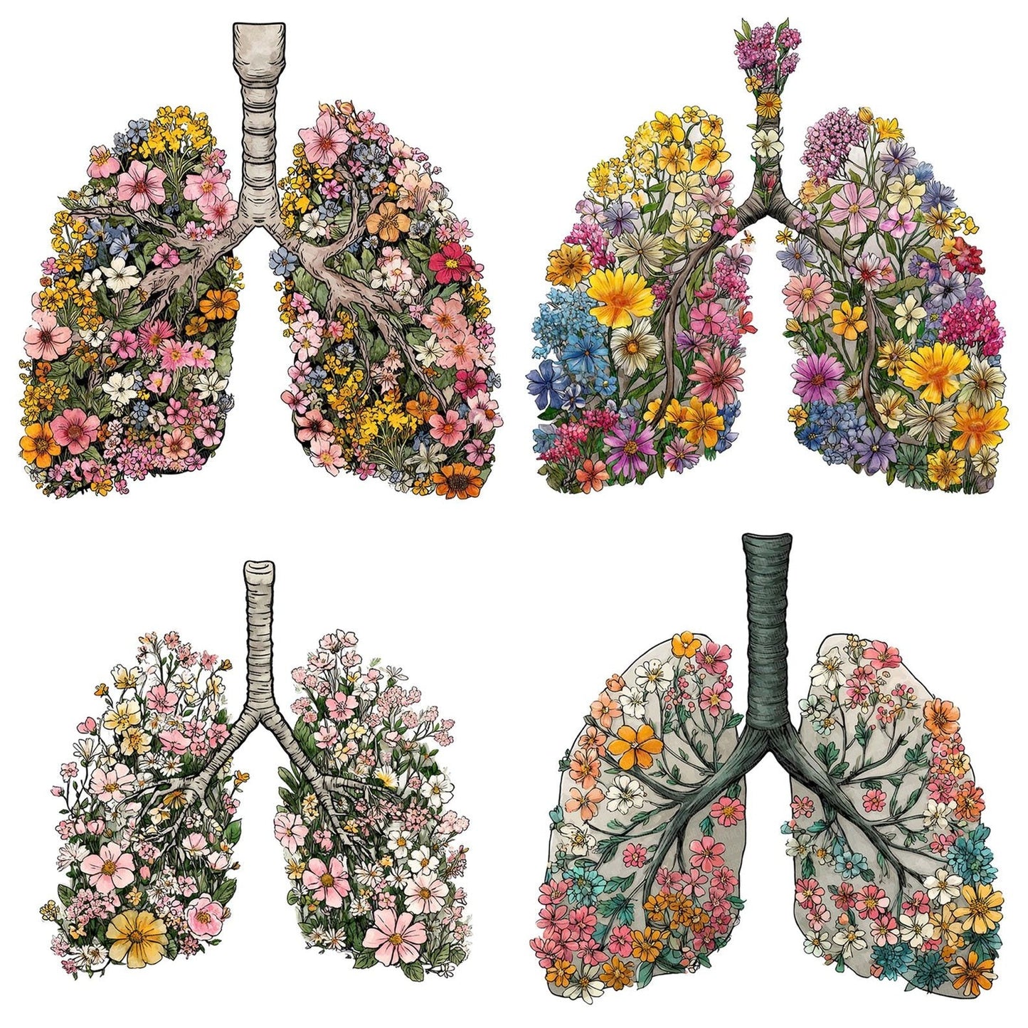 Wildflower Lungs Breath Bloom Clipart Set (DDD007492)