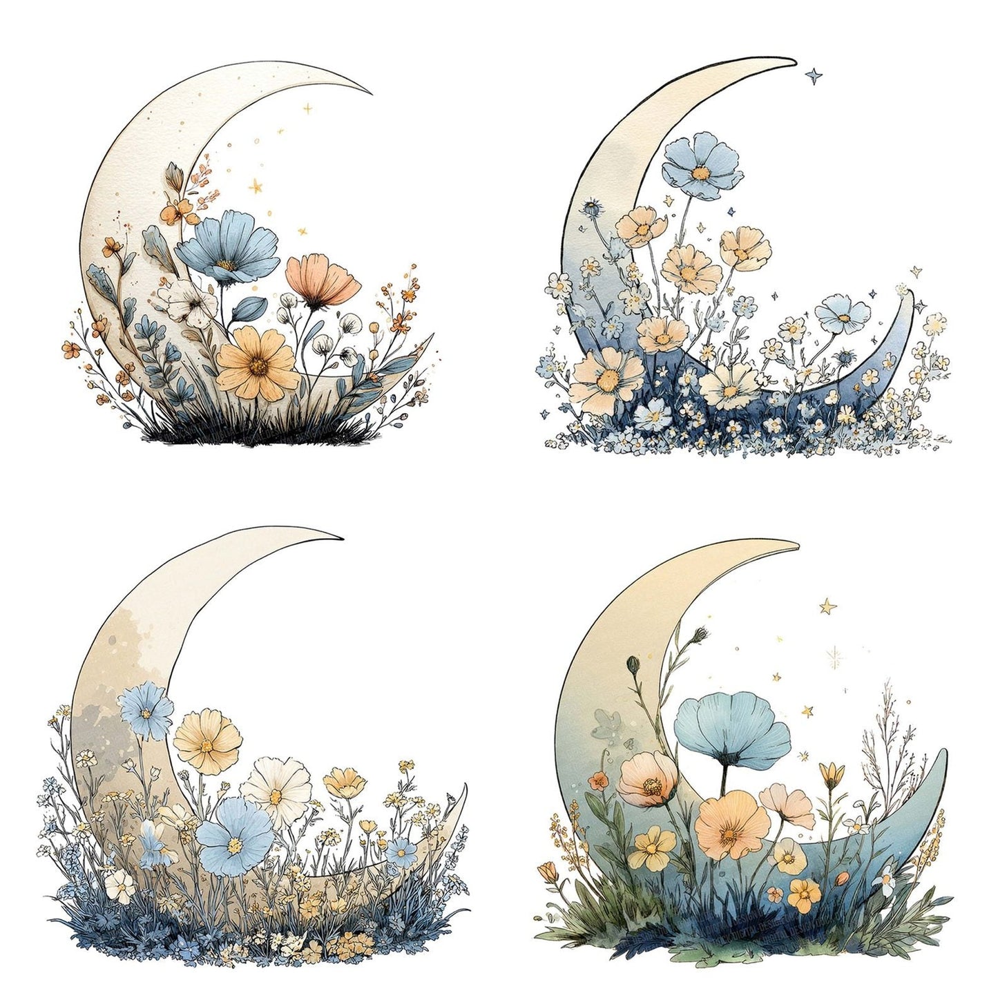 Wildflower Moon Garden Clipart Set (DDD007495)