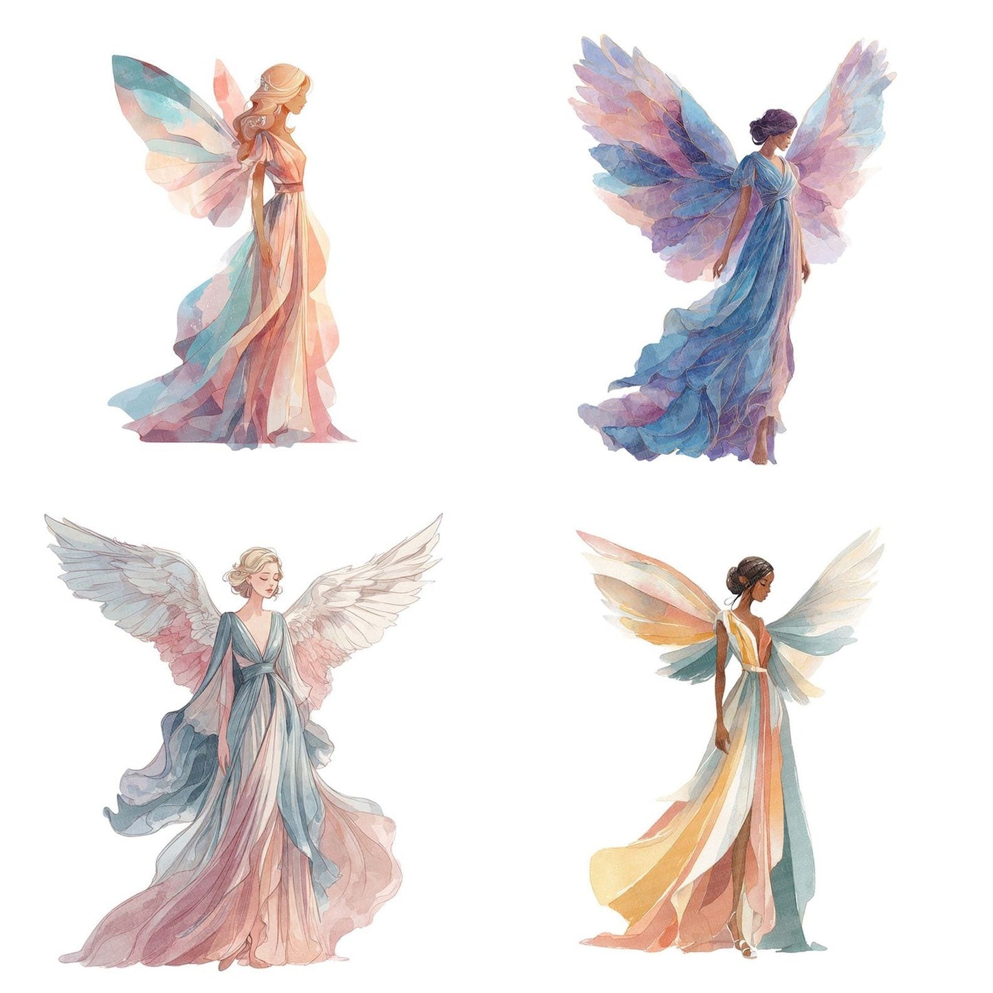 Woman Angel Watercolour Clipart Set (DDD007535)