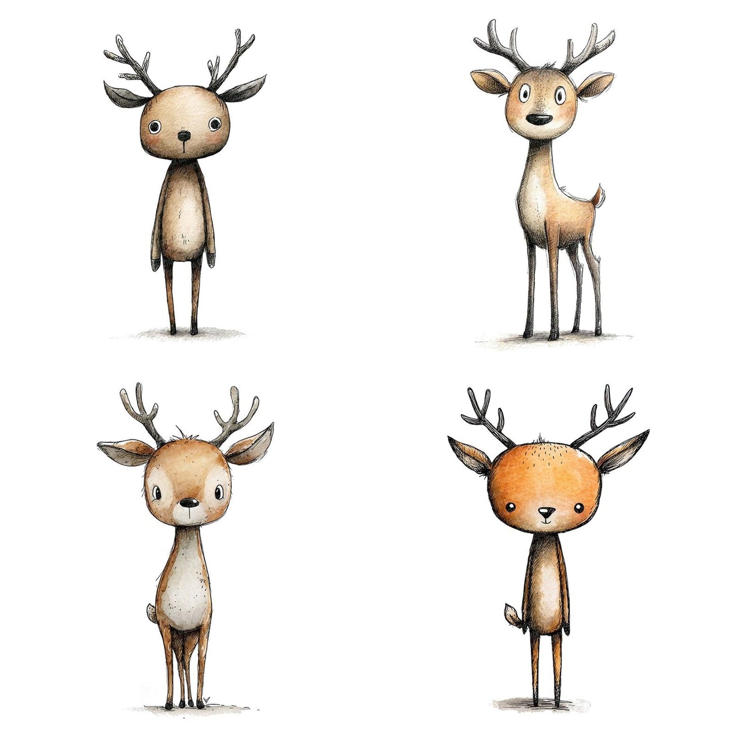 Woodland Deer Character Clipart Set (DDD007581)