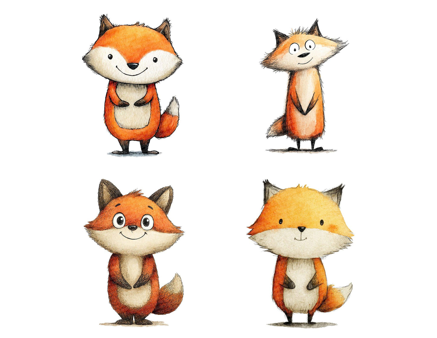 Woodland Fox Character Clipart Set (DDD007583)