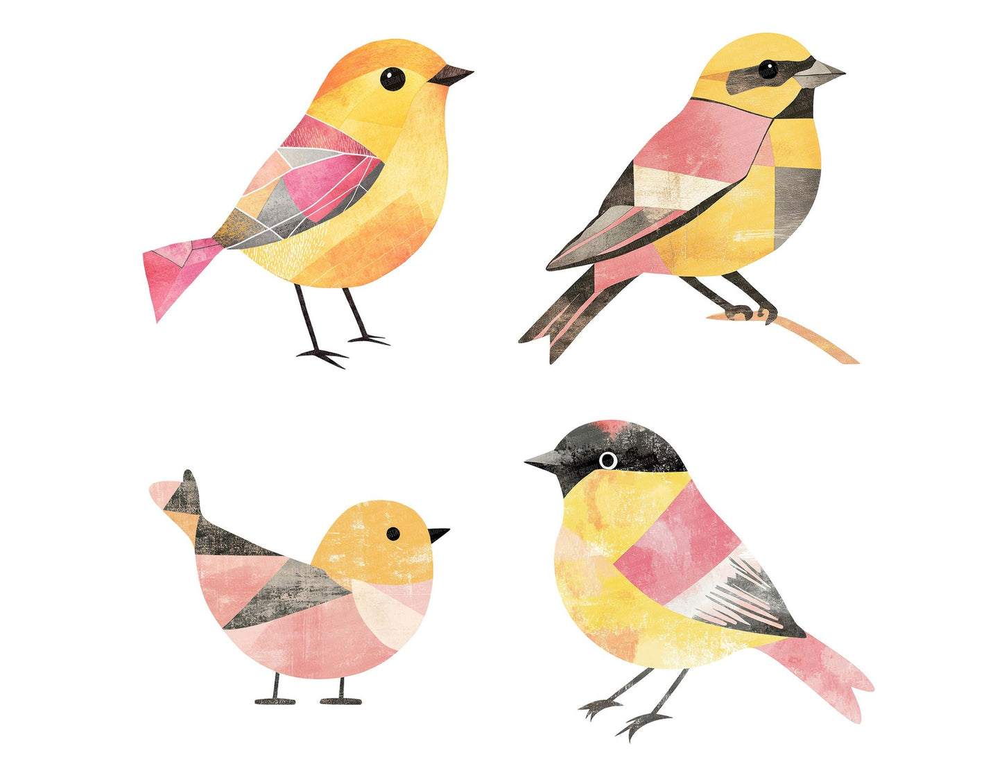 Yellow Patch Bird Clipart Set (DDD007601)