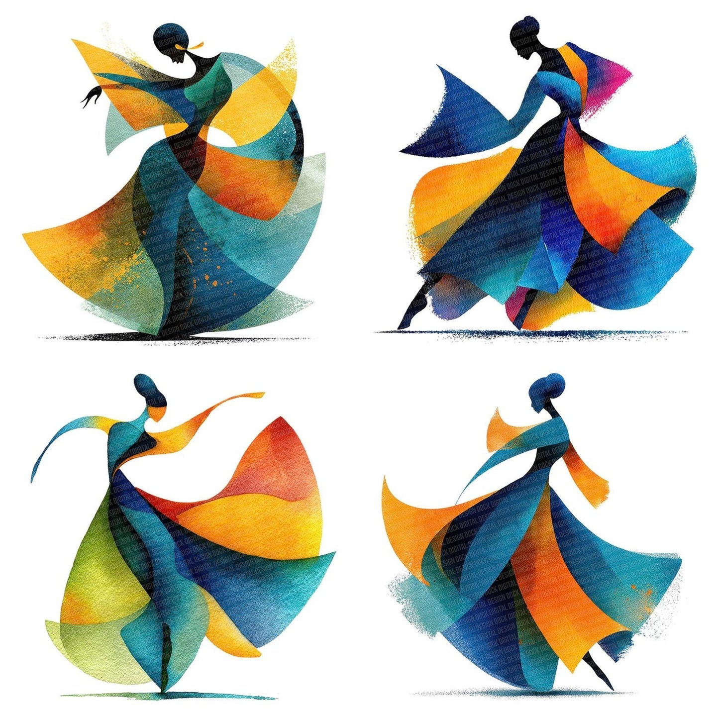 Abstract Dance Figure Clipart Set (DDD004517)