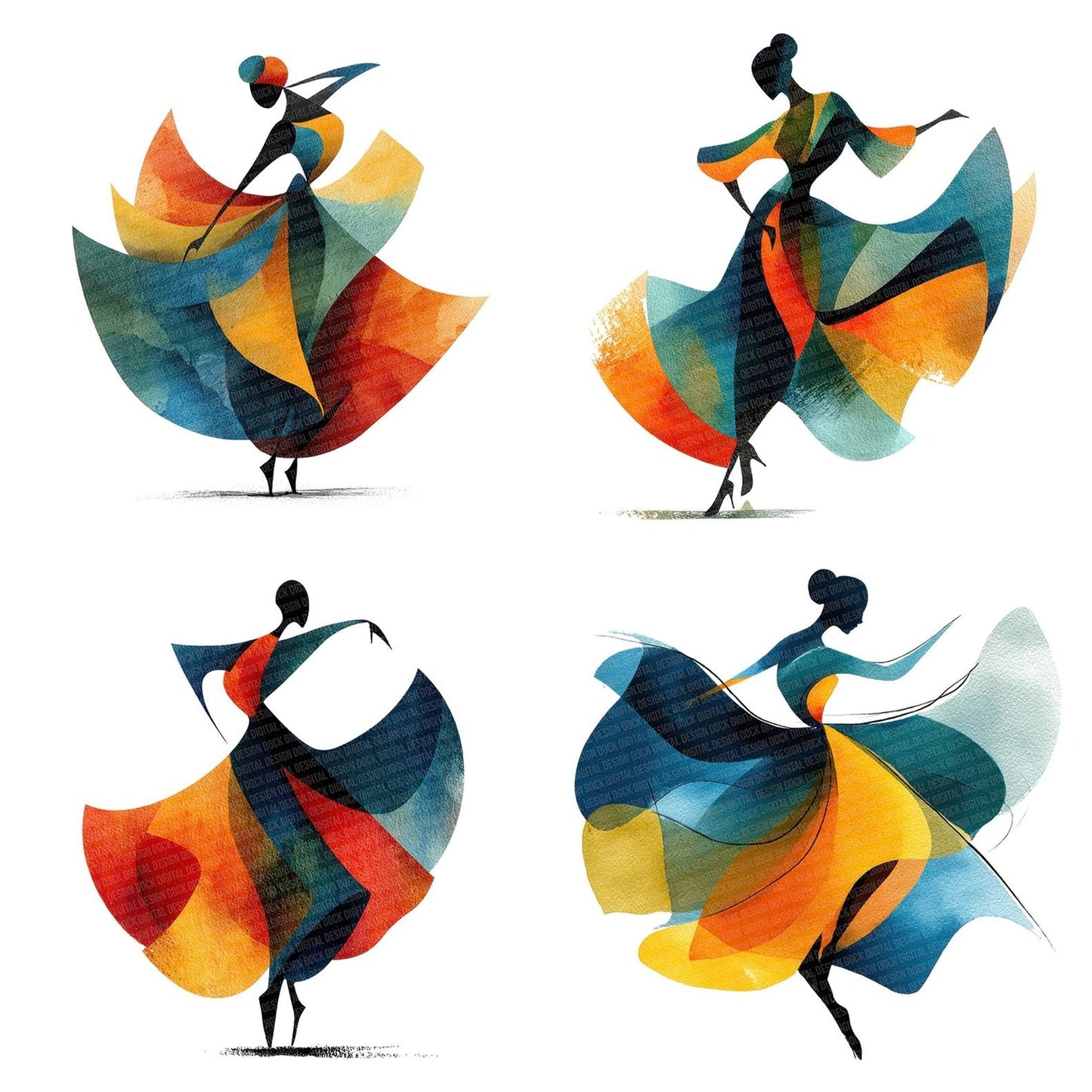 Abstract Dance Figure Clipart Set (DDD004517)
