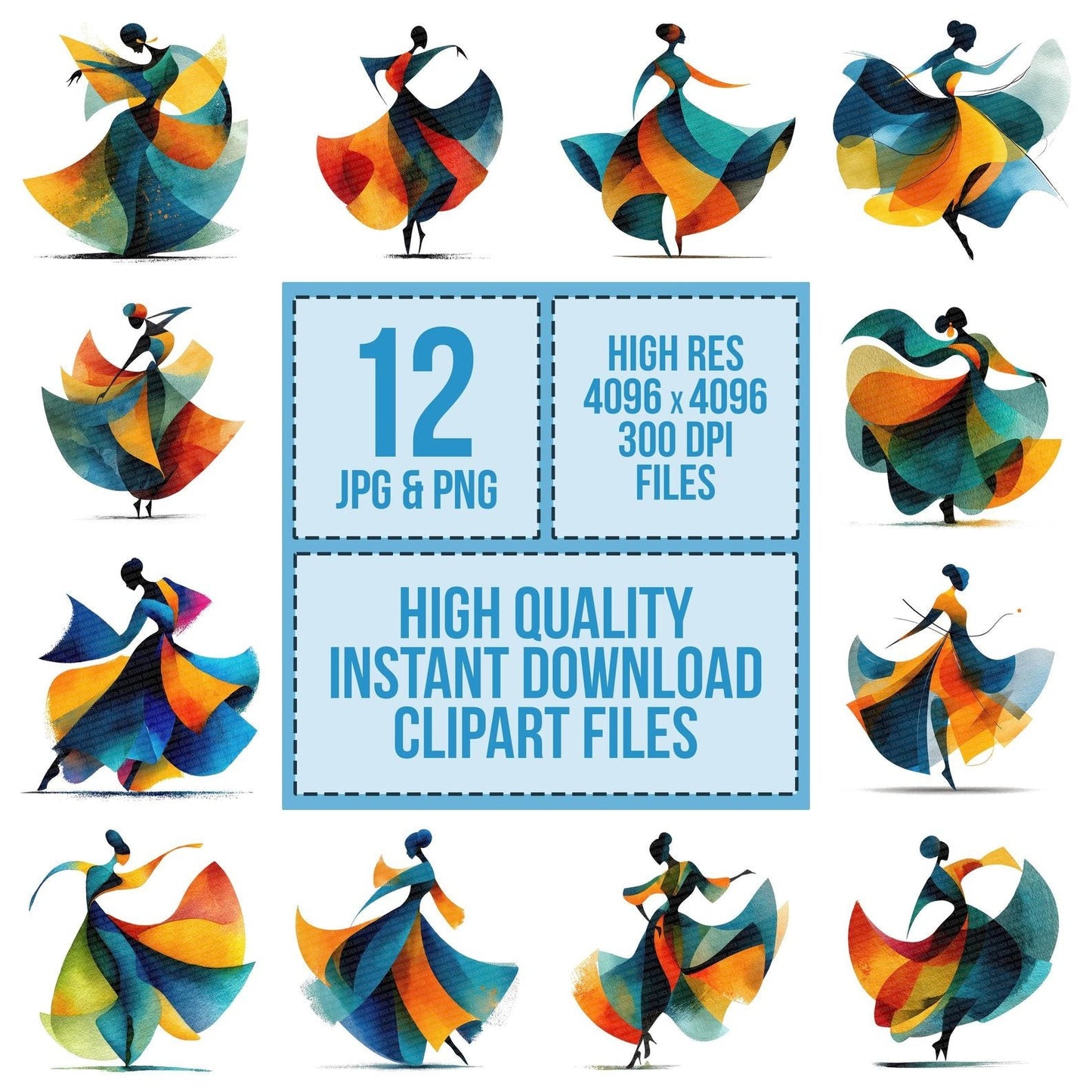 Abstract Dance Figure Clipart Set (DDD004517)