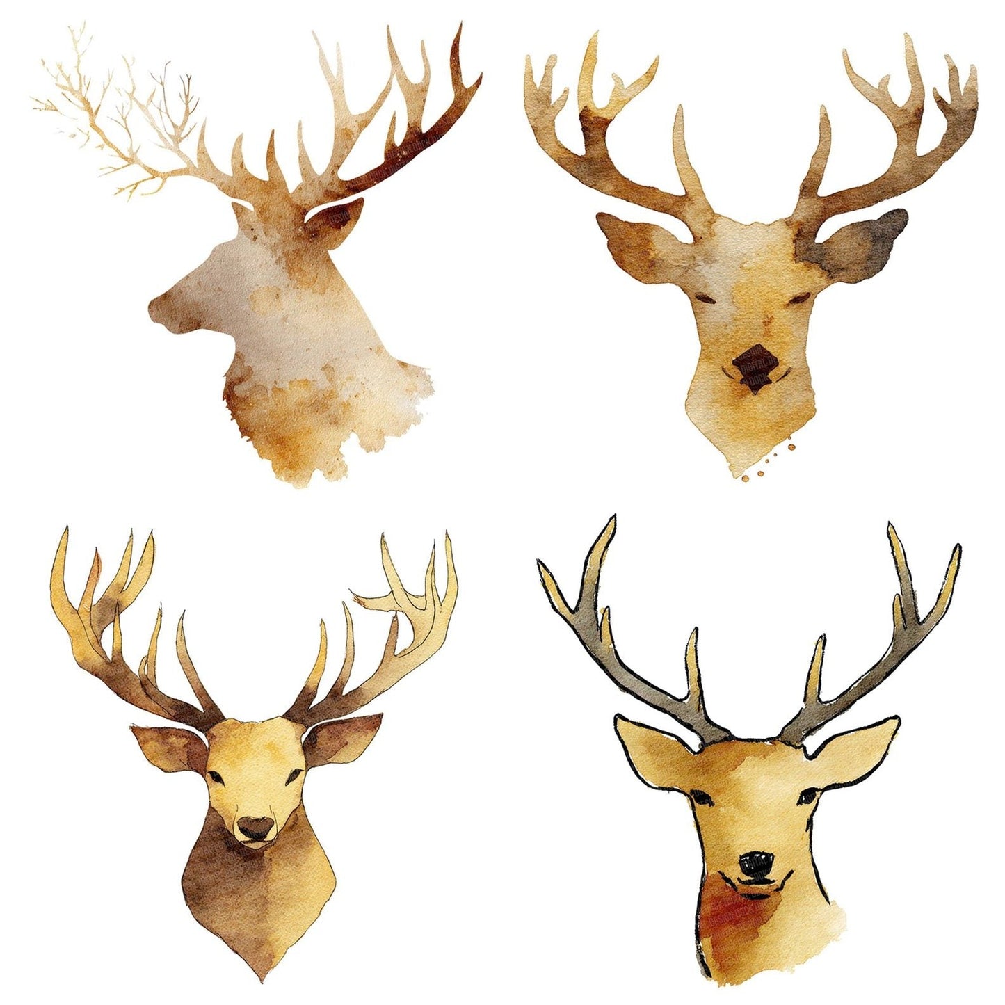 Abstract Reindeer Head Clipart Set (DDD004540)