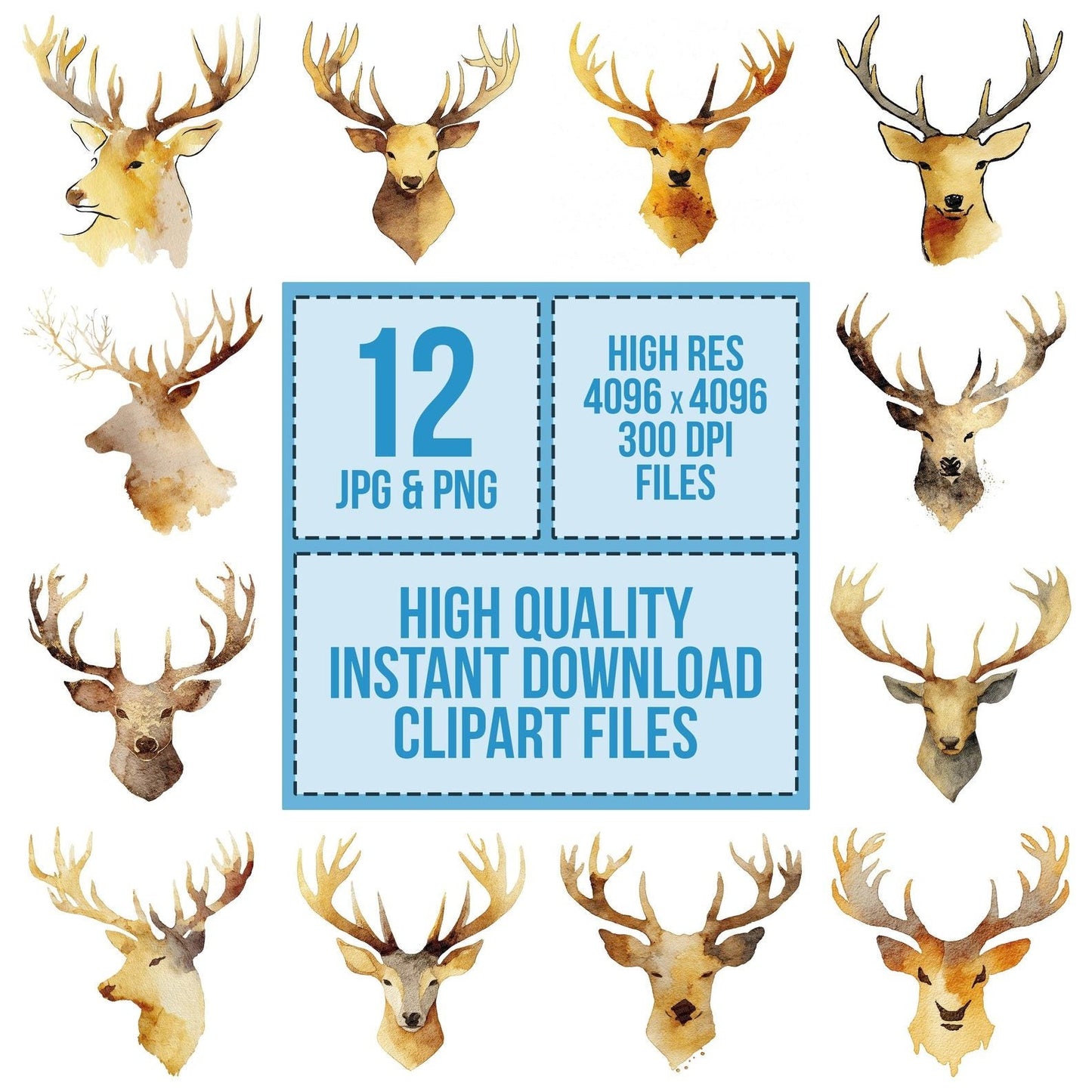 Abstract Reindeer Head Clipart Set (DDD004540)