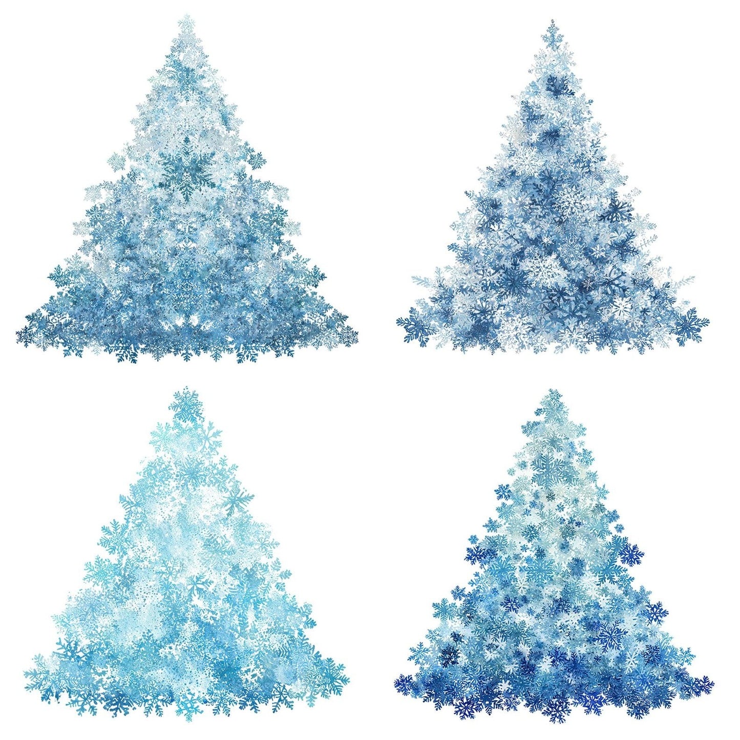 Abstract Snowflake Christmas Tree Clipart Set (DDD004544)