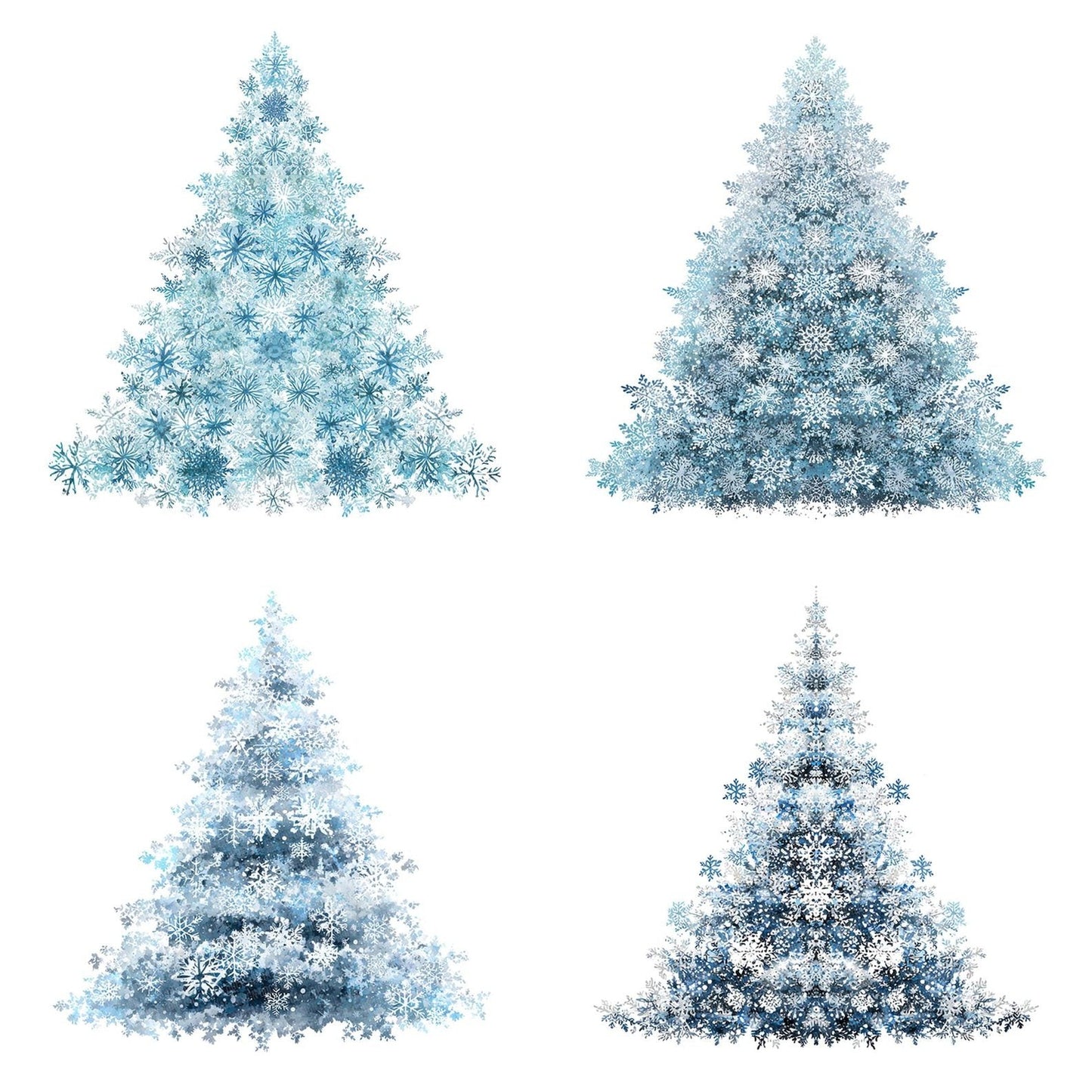 Abstract Snowflake Christmas Tree Clipart Set (DDD004544)