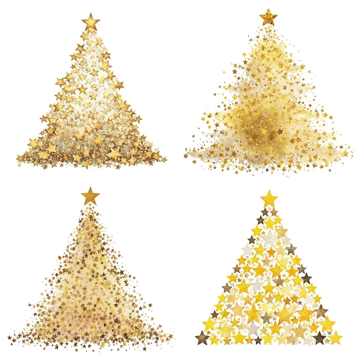 Abstract Star Christmas Tree Clipart Set (DDD004547)