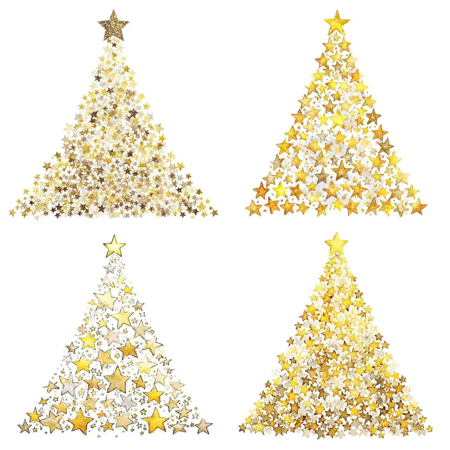 Abstract Star Christmas Tree Clipart Set (DDD004547)