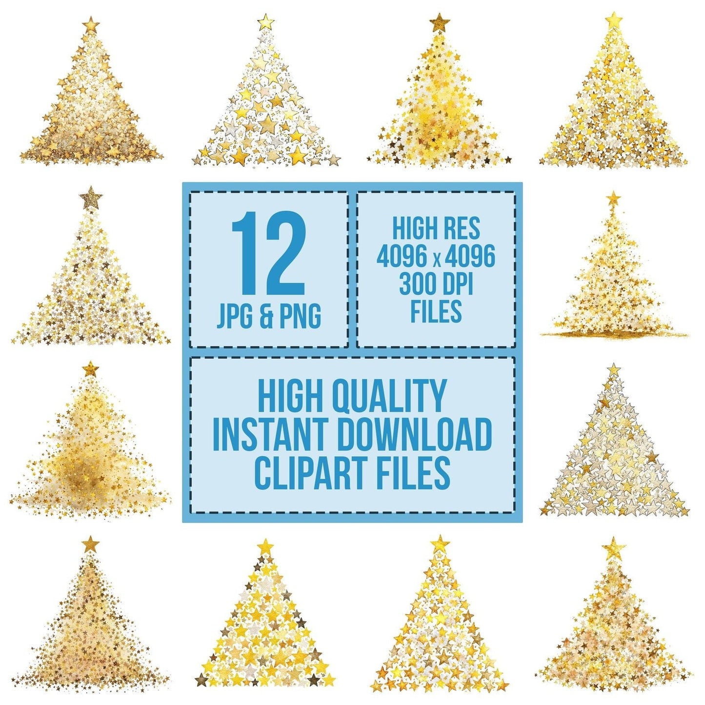 Abstract Star Christmas Tree Clipart Set (DDD004547)