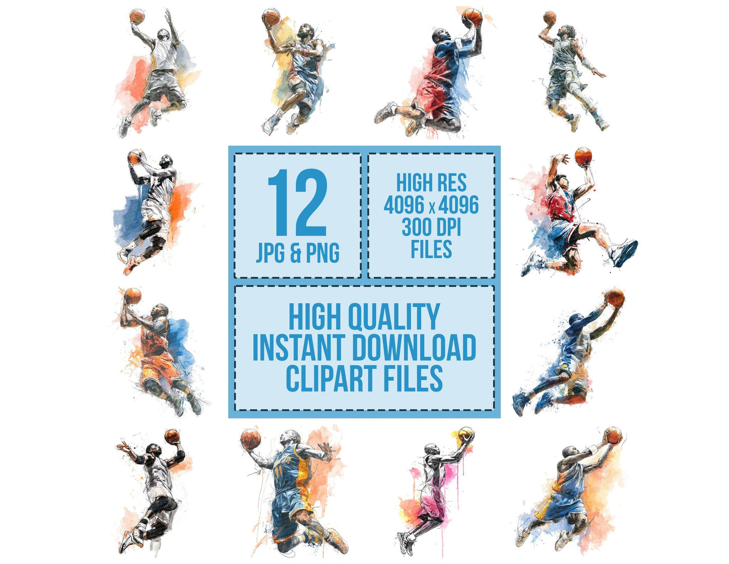 Basketball Jump Shot Clipart Set (DDD004654)