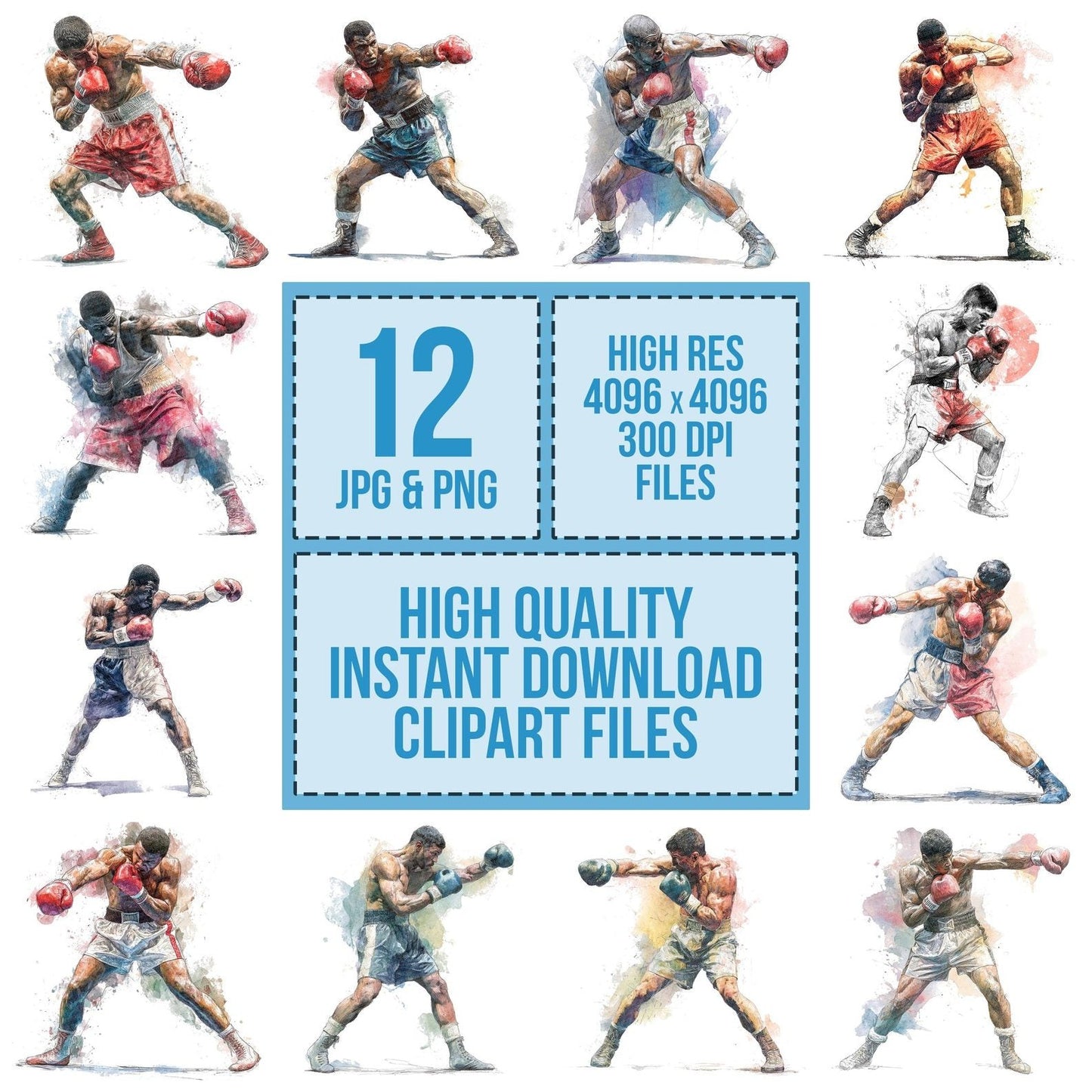 Boxer Punch Clipart Set (DDD004764)