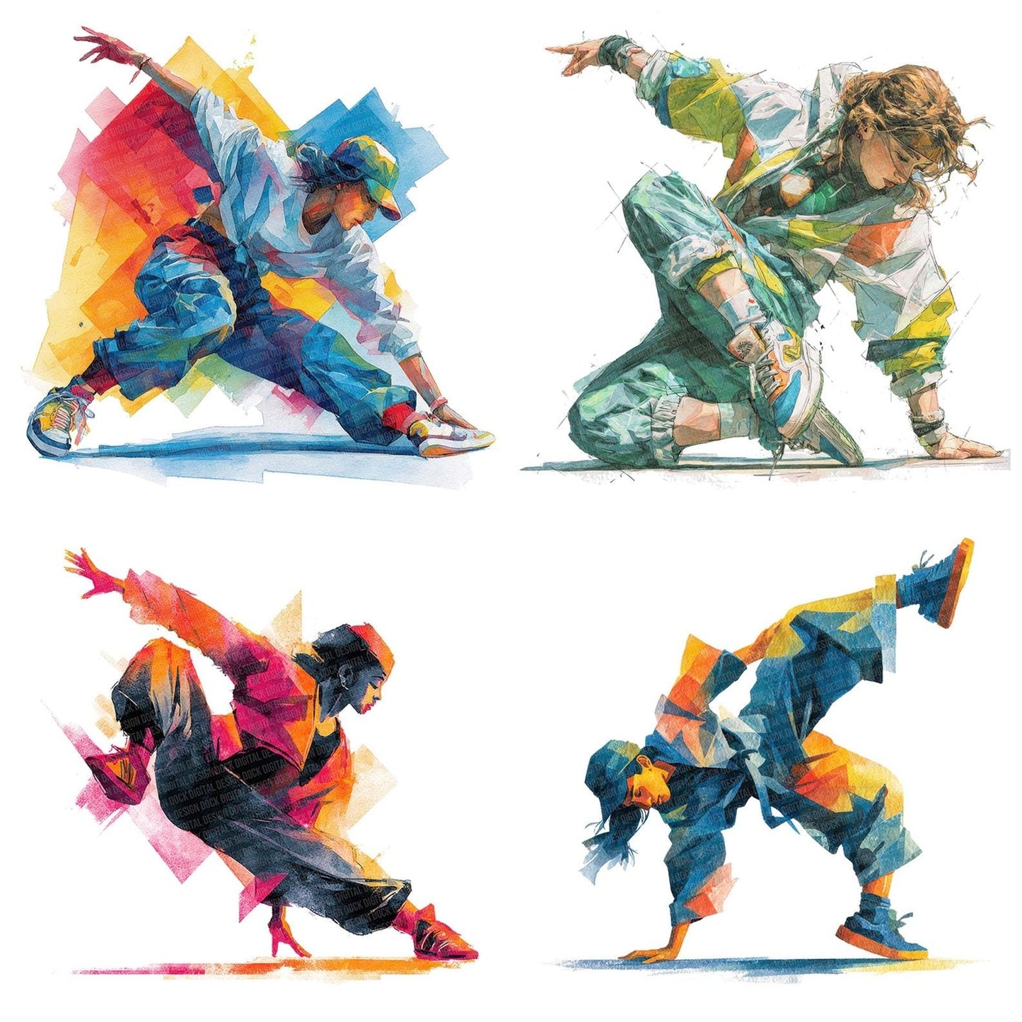 Breakdance Power Pose Clipart Set (DDD004767)