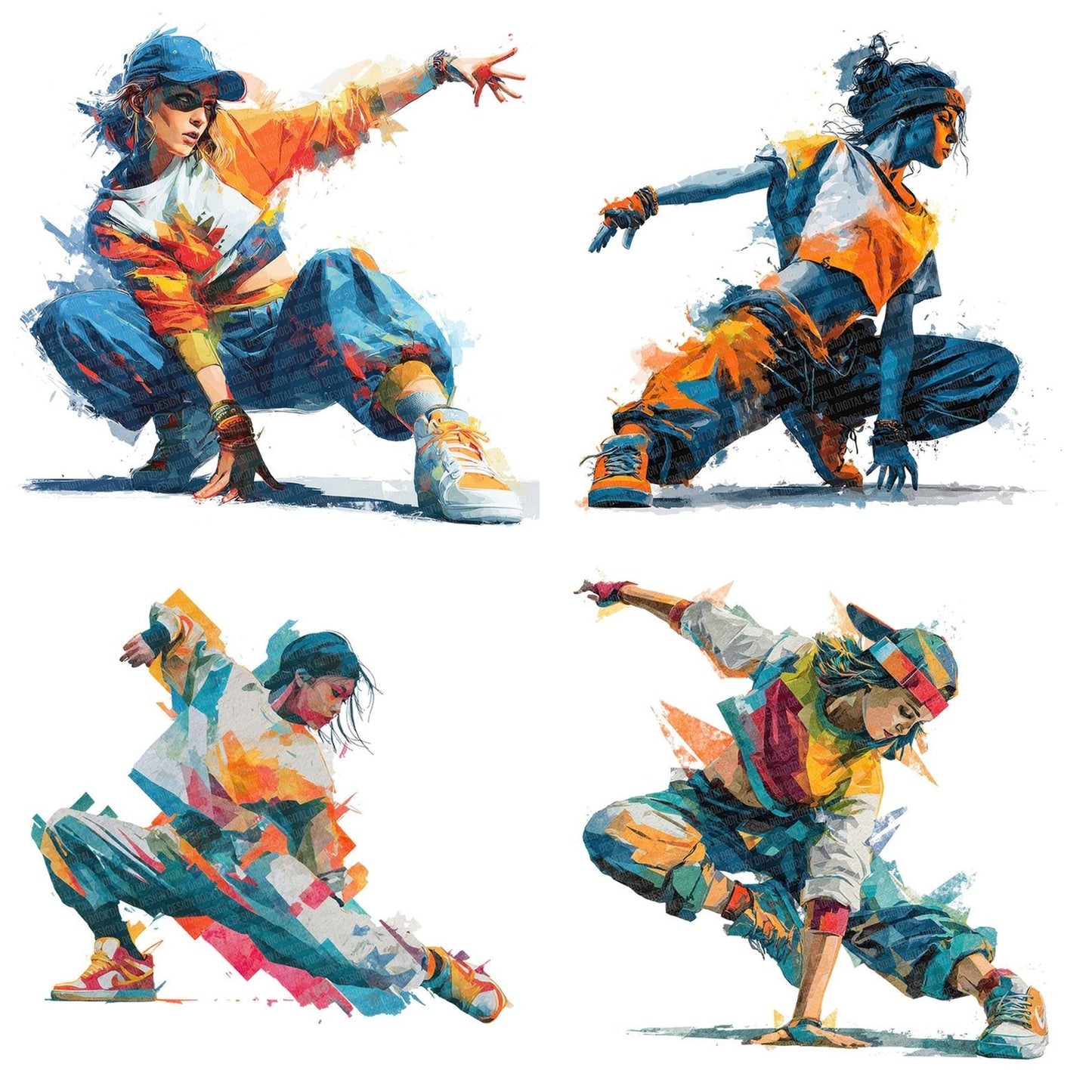 Breakdance Power Pose Clipart Set (DDD004767)
