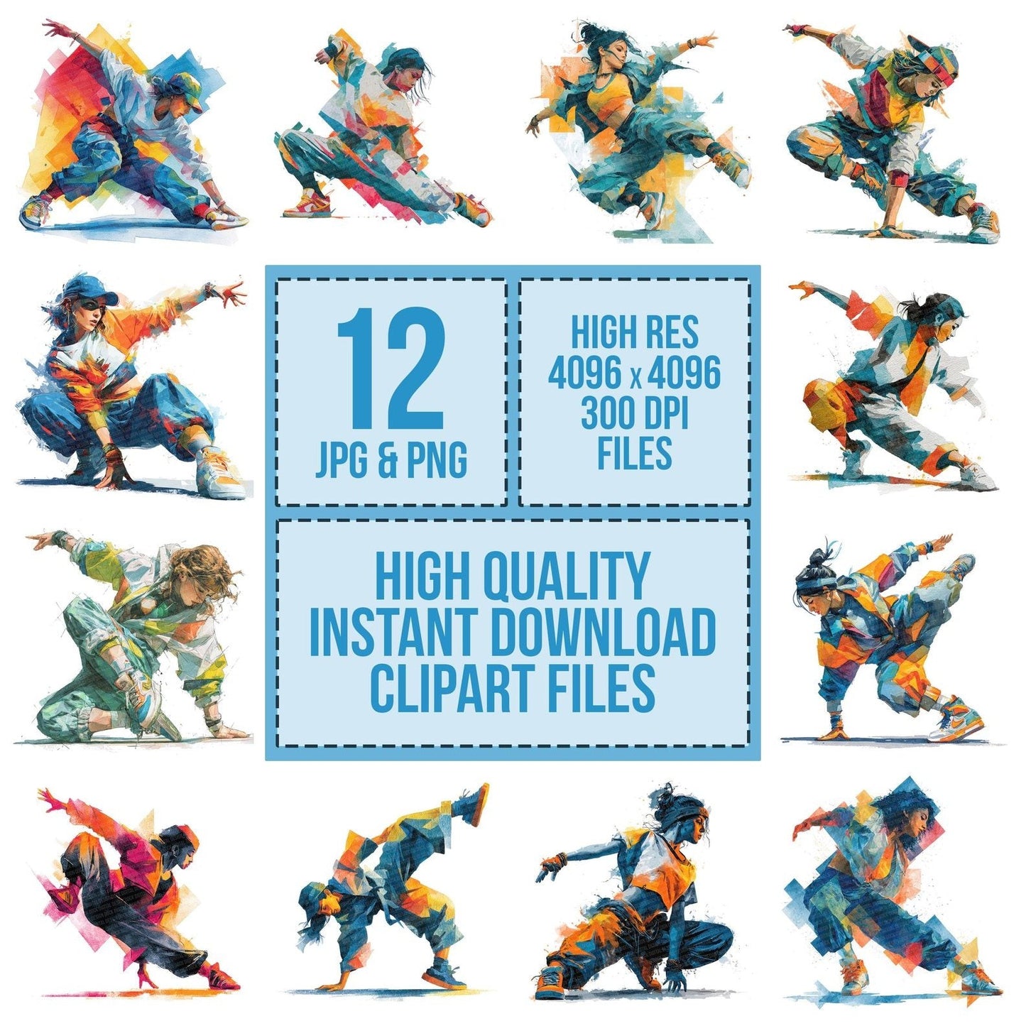 Breakdance Power Pose Clipart Set (DDD004767)