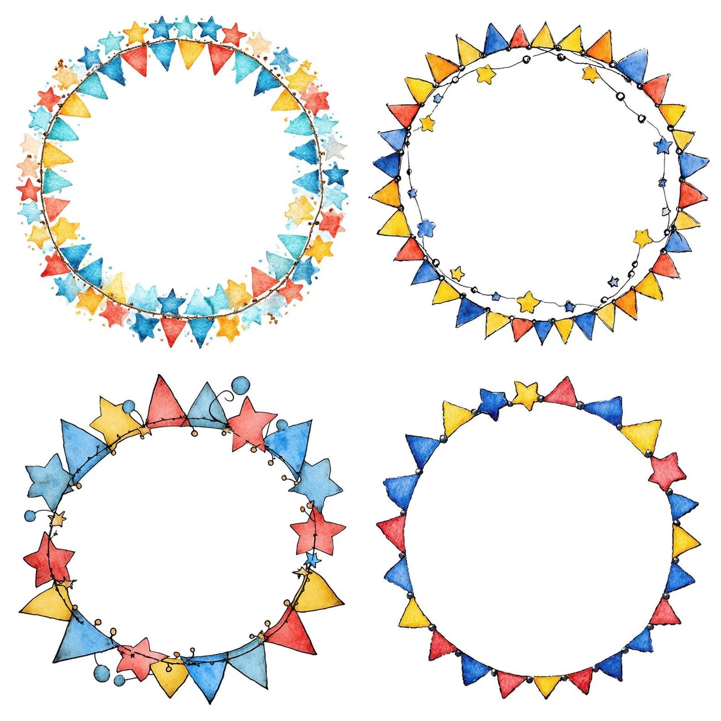 Bunting Stars Frame Clipart Set (DDD004780)