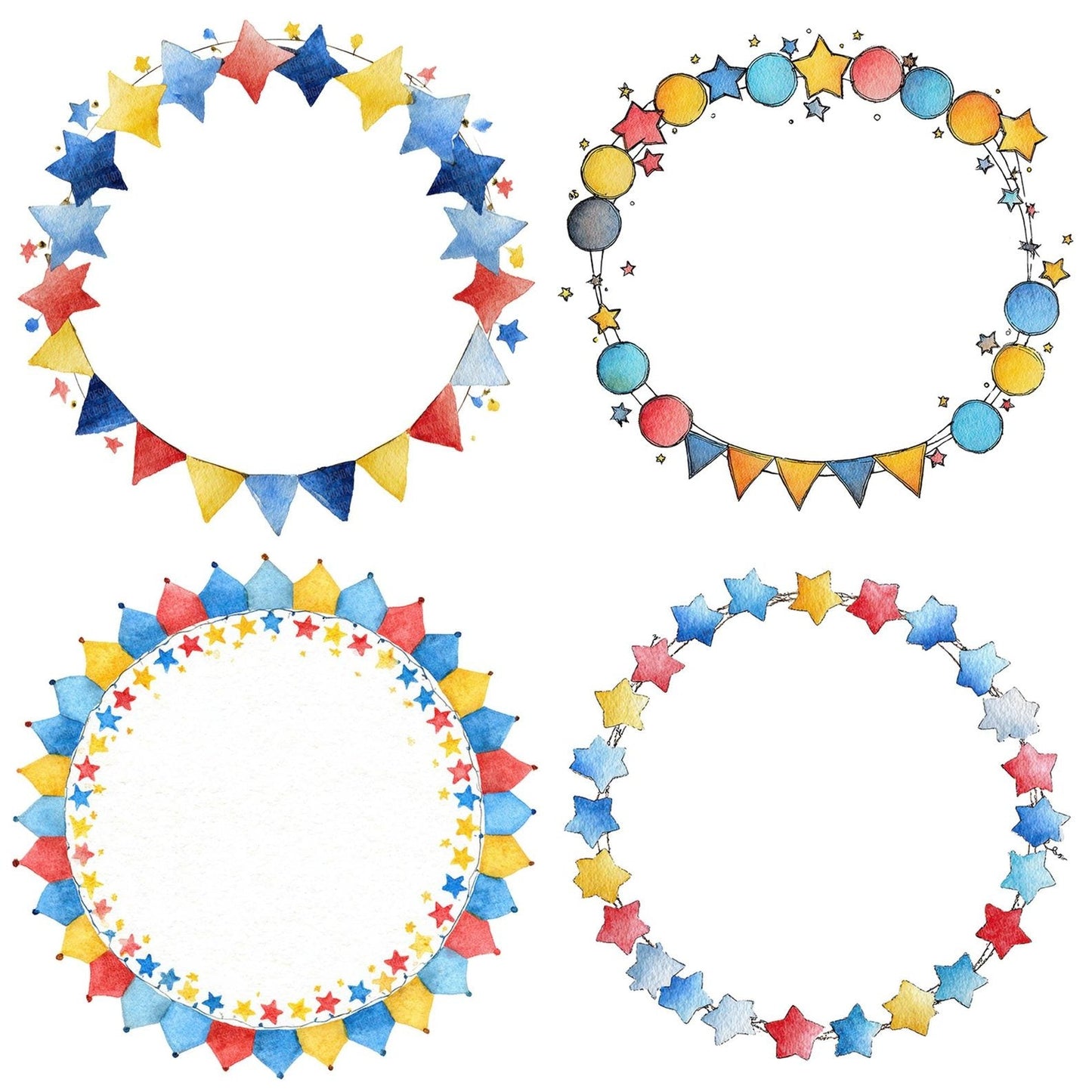 Bunting Stars Frame Clipart Set (DDD004780)
