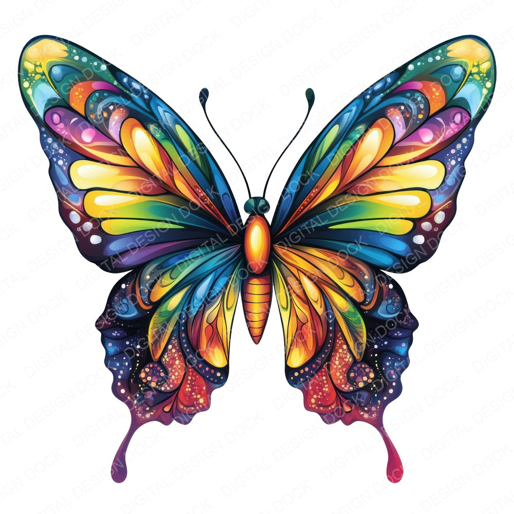 Abstract Butterfly fussy cut sheet in A4 format showing all 12 designs on one printable page