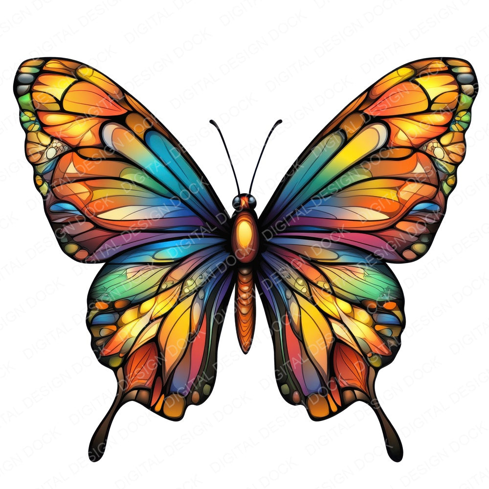 Abstract Butterfly fussy cut sheet in US Letter format showing all 12 designs on one printable page