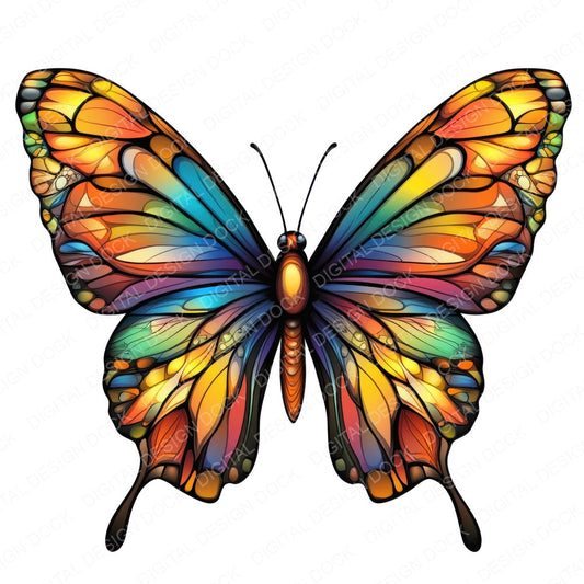 Abstract Butterfly fussy cut sheet in US Letter format showing all 12 designs on one printable page