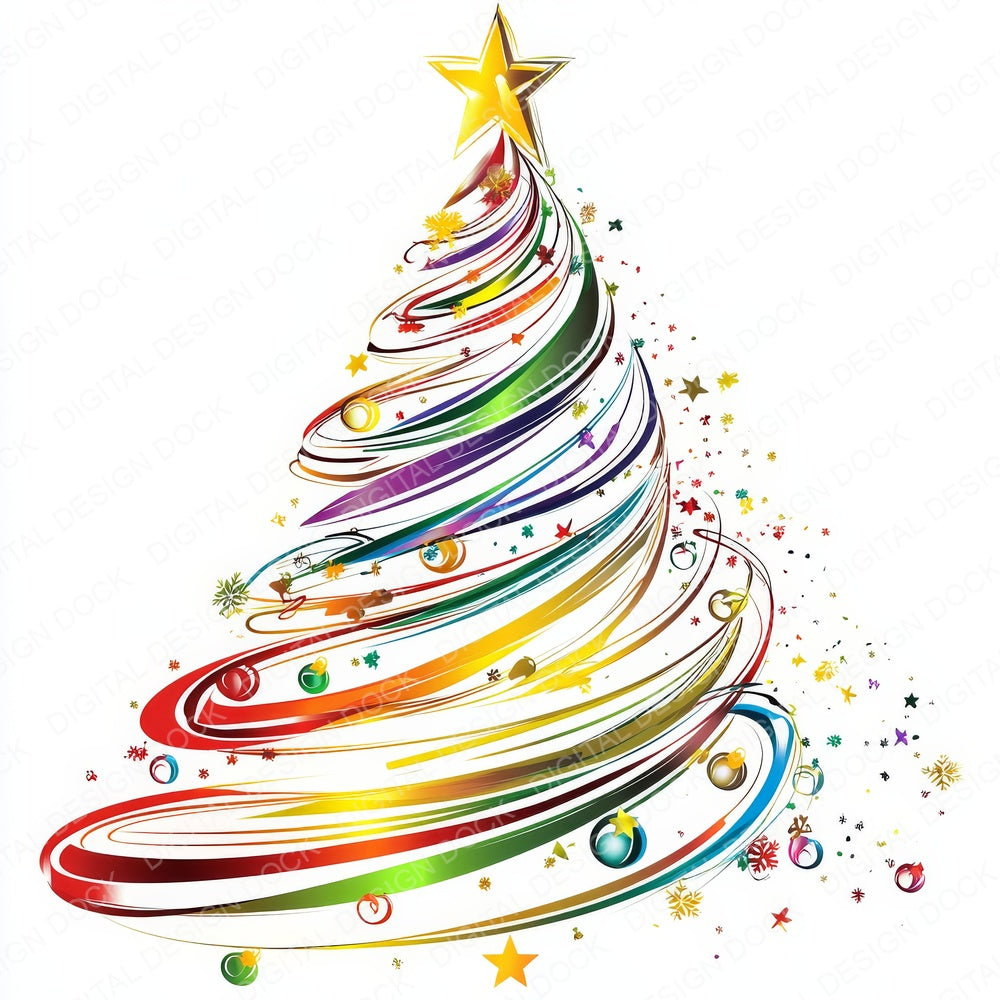 Abstract Christmas Tree A fussy cut sheet in A4 format showing all 12 designs on one printable page