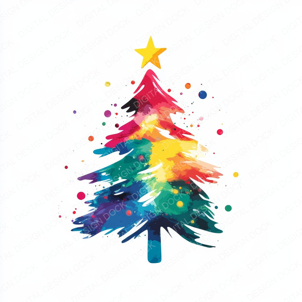 Abstract Christmas Tree E fussy cut sheet in A4 format showing all 12 designs on one printable page