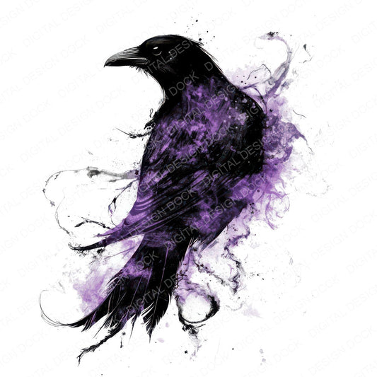 Abstract Crow Silhouette fussy cut sheet in A4 format showing all 12 designs on one printable page