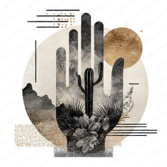 Abstract Desert Scene fussy cut sheet in A4 format showing all 12 designs on one printable page