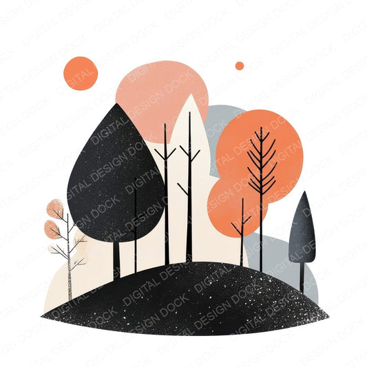 Abstract Forest Scene Clipart Set (DDD004527)
