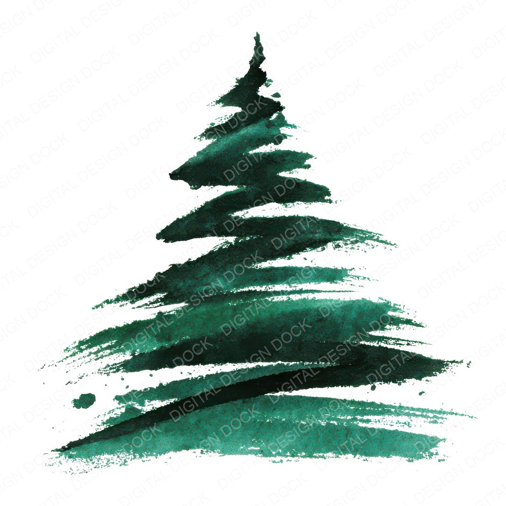 Abstract Line Christmas Tree fussy cut sheet in A4 format showing all 12 designs on one printable page