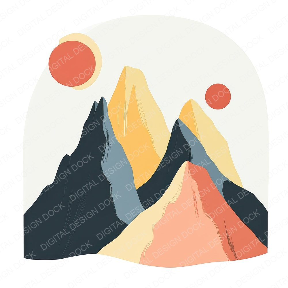 Abstract Mountain Range Fussy Cut Sheets (DDD008933)