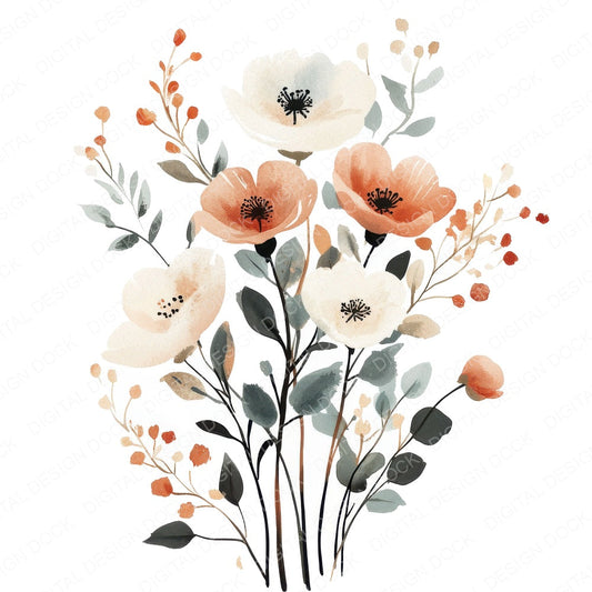 Abstract Pastel Vintage fussy cut sheet in A4 format showing all 12 designs on one printable page