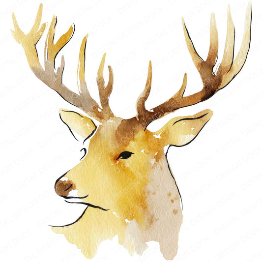 Abstract Reindeer Head fussy cut sheet in A4 format showing all 12 designs on one printable page