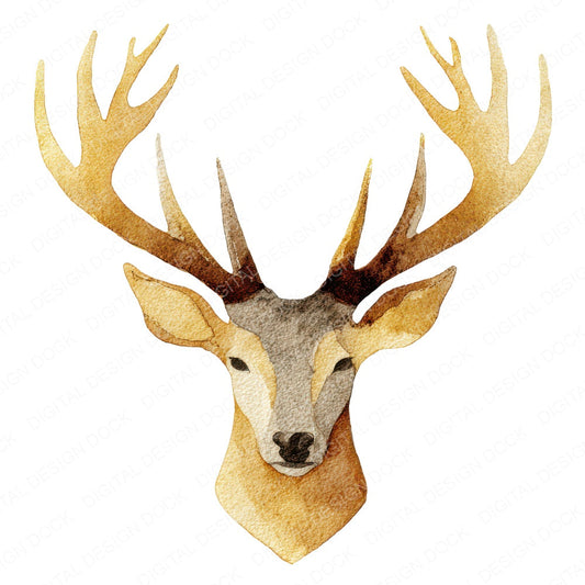 Abstract Reindeer Head fussy cut sheet in US Letter format showing all 12 designs on one printable page