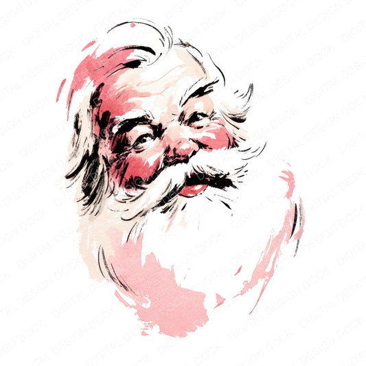 Abstract Santa Face fussy cut sheet in US Letter format showing all 12 designs on one printable page