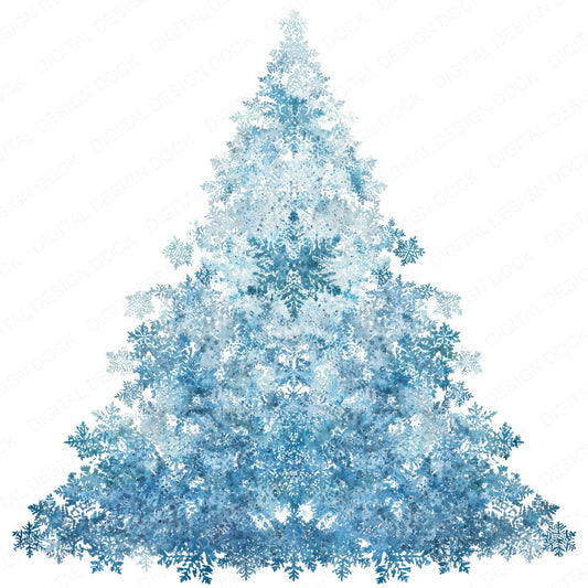Abstract Snowflake Christmas Tree fussy cut sheet in A4 format showing all 12 designs on one printable page
