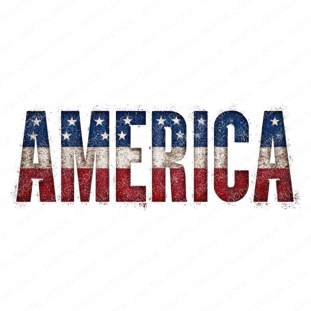 America Bold Flag Text Clipart Set (DDD004569)