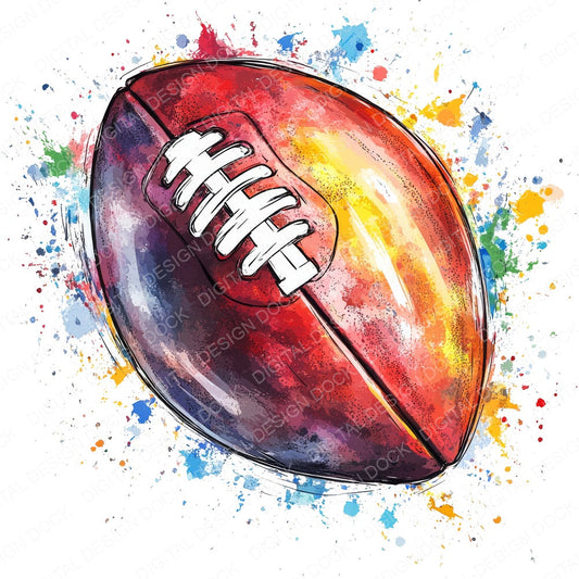 American Football Splash fussy cut sheet in A4 format showing all 12 designs on one printable page